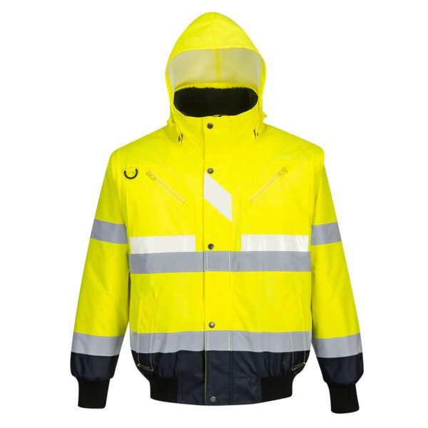 Glowtex Hi-Vis 3-in-1 Contrast Bomber Jacket  Thumbnail