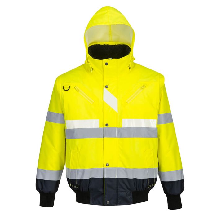 Glowtex Hi-Vis 3-in-1 Contrast Bomber Jacket  Thumbnail