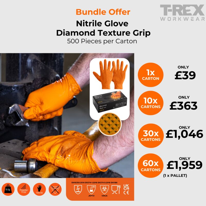 Nitrile Glove Diamond Texture Grip Bundle Thumbnail